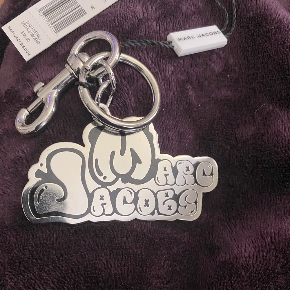 Marc Jacobs Metallic Silver Keychain